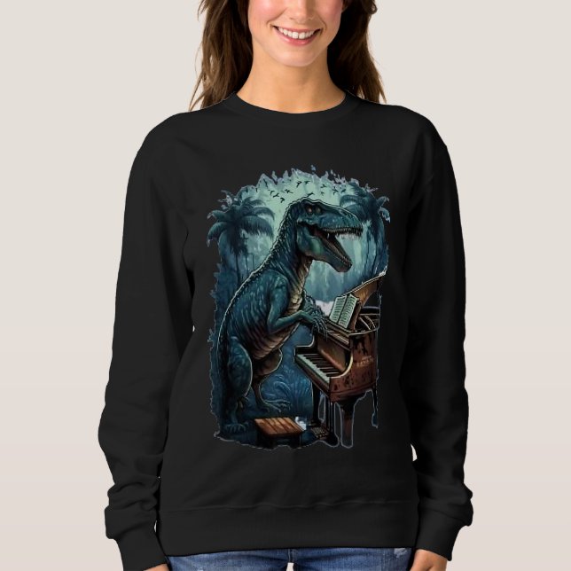Grand Piano  Kids Pianist  Dinosaur Music Piano Sweatshirt (Front)