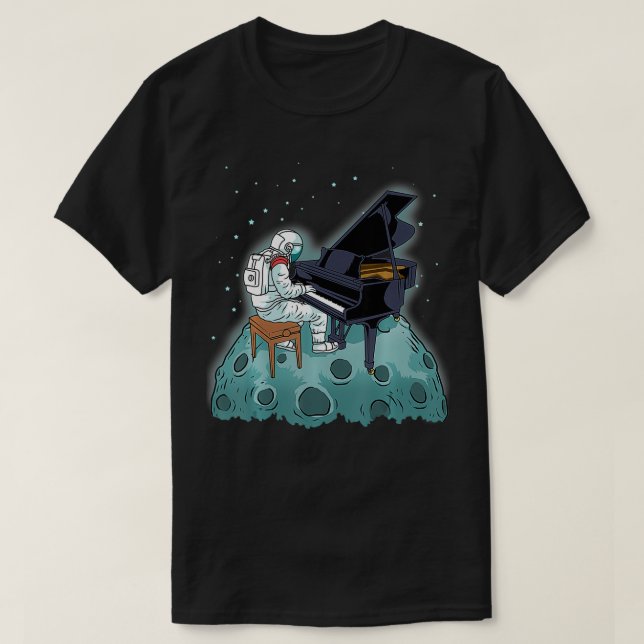 Grand Piano  Kids Pianist Gift Astronaut Music Pia T-Shirt (Design Front)