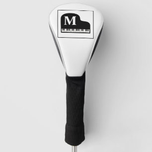Grand Piano Monogram Pianist  Black and White  Golf Head Cover