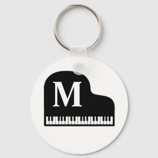 Grand Piano Monogram Pianist Personalise Key Ring