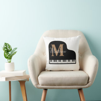  Grand Piano Monogram with name Pianist   Cushion