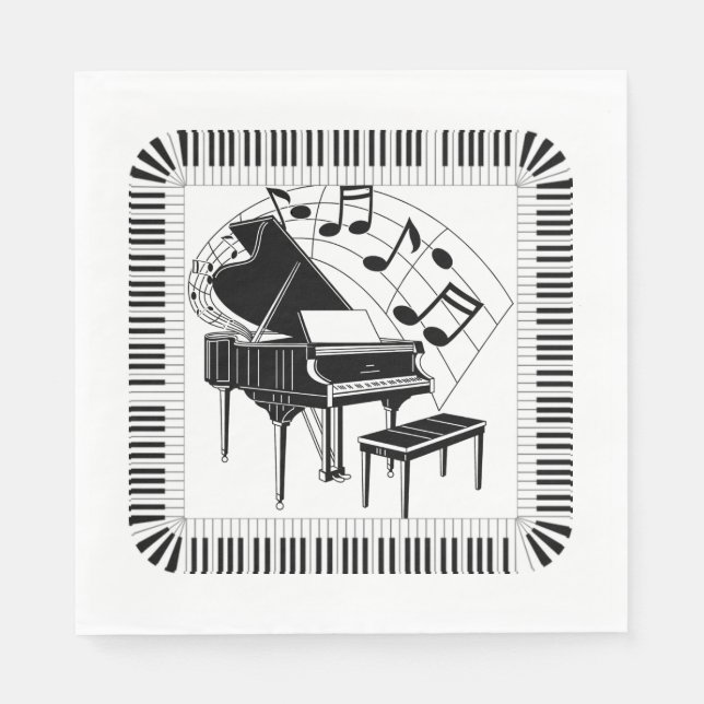 Grand Piano Music Celebration Napkin (Front)