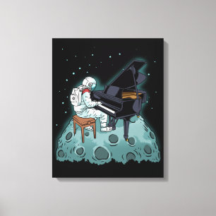 Grand Piano Music Pianist Gift Astronaut Piano Canvas Print
