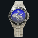 Grand Piano Personalised Monogram Gift Watch<br><div class="desc">For you to personalise/customise with pianist's initials/name,  choose ideal font,  font colour or delete it if not needed.  Available in many different styles & colours.</div>