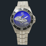 Grand Piano Personalised Monogram Gift Watch<br><div class="desc">For you to personalise/customise with pianist's initials/name, choose ideal font, font colour or delete it if not needed. Available in many different styles & colours.</div>