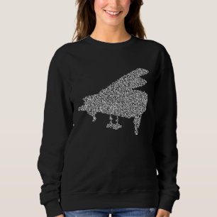 Grand Piano Silhouette Made from Music Notes Prem Sweatshirt
