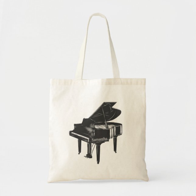 Grand Piano With name Pianist Piano Teacher   Tote Bag (Front)