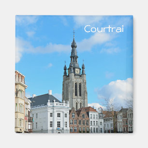 Grand Place and Saint-Martin's Church of Courtrai Magnet