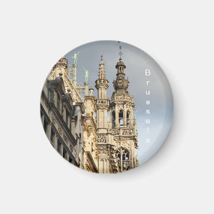Grand Place in Brussels at sunset in cloudy day Magnet