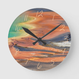 Grand Prismatic Spring Runoff Round Clock