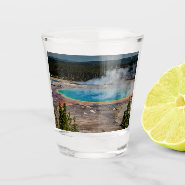 Grand Prismatic Spring Yellowstone National Park Shot Glass (Front)
