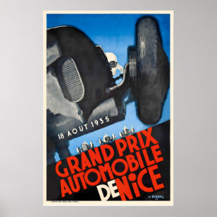 Grand Prix Automobile de Nice8 Aout935 Vintage Poster