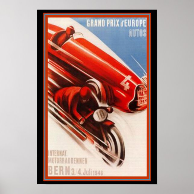 Grand Prix d' Europe Art Deco Print (Front)