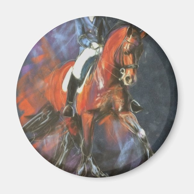 Grand Prix olympic dressage horse stallion bay Magnet (Front)