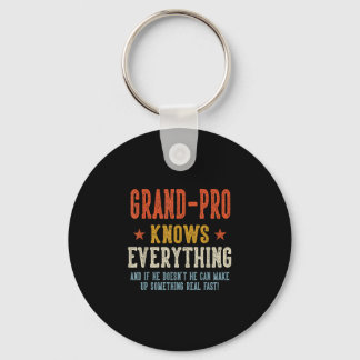 Grand-pro knows everything father's day retro key ring