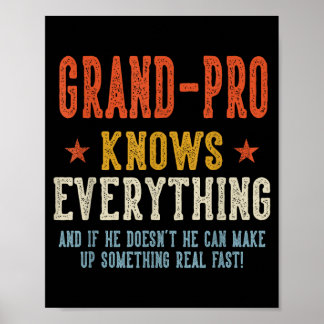 Grand-pro knows everything father's day retro poster