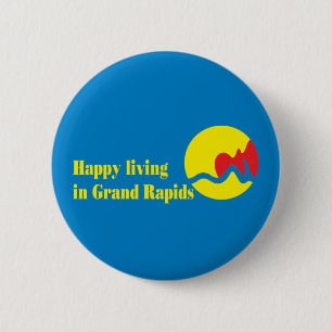 Grand Rapids city's flag 6 Cm Round Badge
