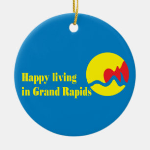 Grand Rapids city's flag Ceramic Ornament