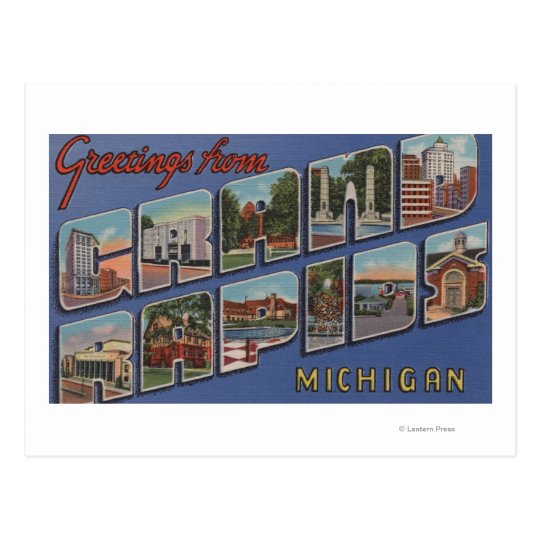 Grand Rapids, Michigan - Large Letter Scenes 2 Postcard