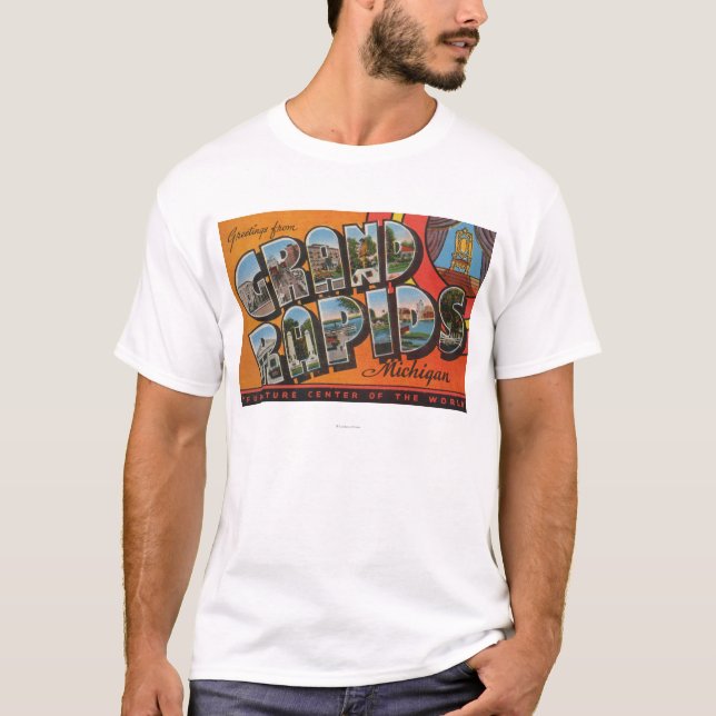 Grand Rapids, Michigan - Large Letter Scenes T-Shirt (Front)