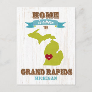 grand rapids, michigan Map – Home Is Where Postcard