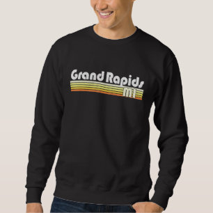 Grand Rapids Michigan Retro Style City Vintage Pri Sweatshirt