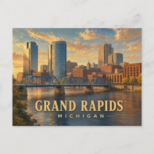 Grand Rapids Michigan Vintage Travel Postcard