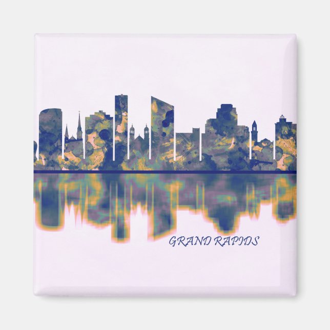 Grand Rapids Skyline Magnet (Front)