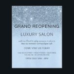 Grand Reopening Blue Sparkle Glitter Salon Flyer<br><div class="desc">Glam Baby Blue Ombre Sparkle and Glitter Grand Reopening Glam Luxury Hair Salon, Beauty Store, Eyelashes, Nails, Makeup, Microblading, Hair Stylist, Lashes, Hair Stylist or Make Up Artist Business Flyer with custom add your business name and return address. This simple modern and elegant personalized design is perfect for reopening your...</div>