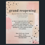 Grand Reopening Business Blush Pink Abstract Flyer<br><div class="desc">Grand re opening business with pink abstract background with black dots and text.</div>