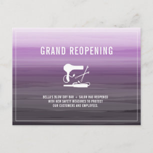 Grand Reopening Salon Hair Stylist Purple Postcard