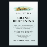 GRAND REOPENING | trendy gold blue beauty spa Flyer<br><div class="desc">Announce your grand reopening with this lovely design with mint and white colours and black text. the text can be personalised.</div>