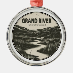 Grand River National Grassland Stream Metal Ornament