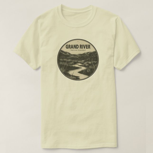 Grand River National Grassland Stream T-Shirt (Design Front)