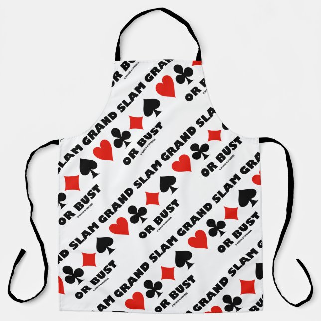 Grand Slam Or Bust Bridge Four Card Suits Apron (Front)