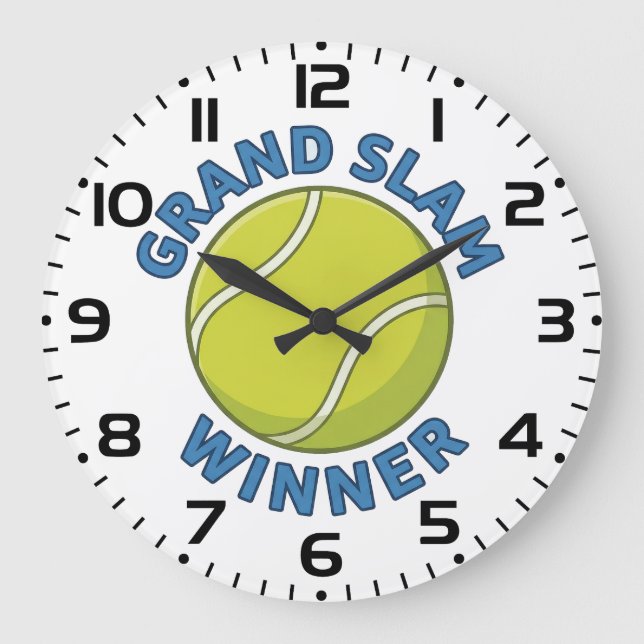 Grand Slam Winner Tennis Ball Sports Champion Large Clock (Front)