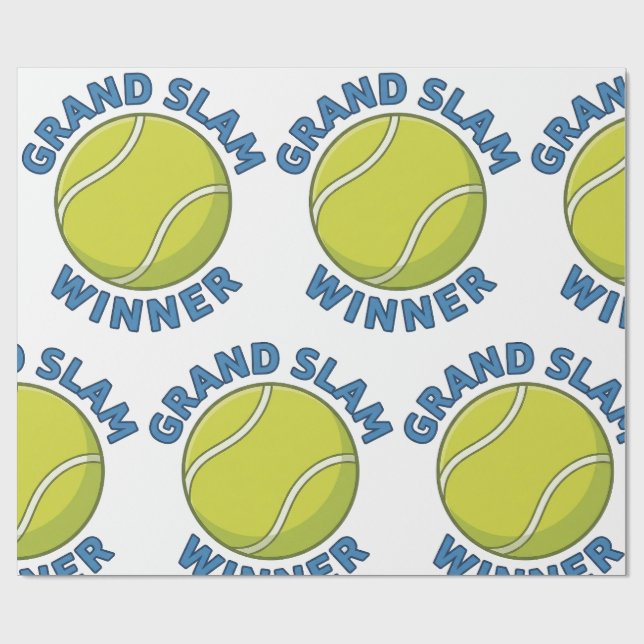 Grand Slam Winner Tennis Ball Sports Champion Wrapping Paper (Flat)