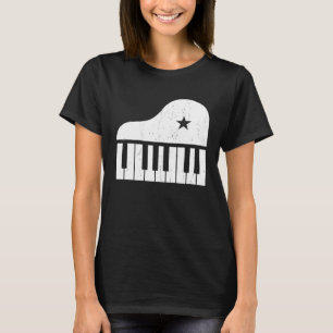 Grand Spinet Piano Player Design Simple Grunge Pia T-Shirt
