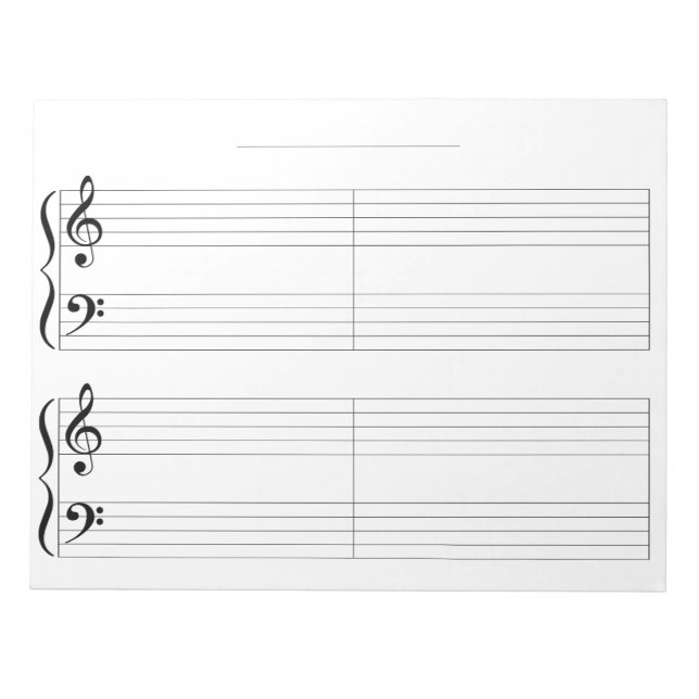 Grand Staff Piano Music Paper for Kids & Toddlers  Notepad (Front)