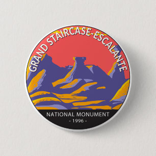 Grand Staircase Escalante National Monument Utah  6 Cm Round Badge
