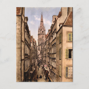 Grand Street, St. Malo, France vintage Photochrom Postcard