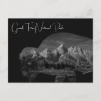 Grand Teton Bison Double Exposure