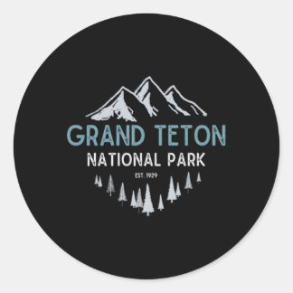 Grand Teton Grand Teton National Park Est 1929 Classic Round Sticker