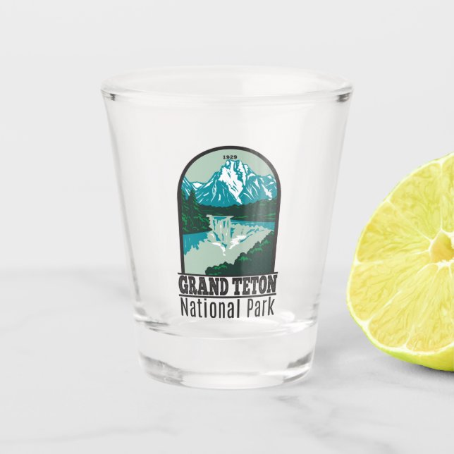 Grand Teton Jackson Hole Valley National Park Shot Glass (Front)