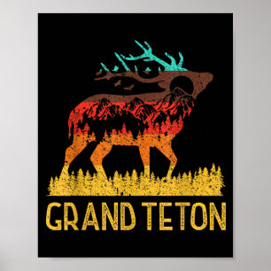 Grand teton - love nature vintage hiking 70s 80s poster