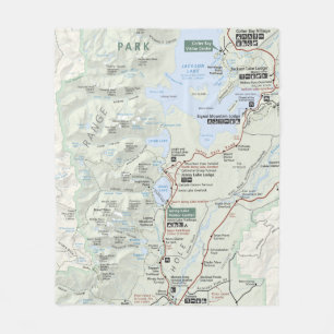 Grand Teton map fleece blanket