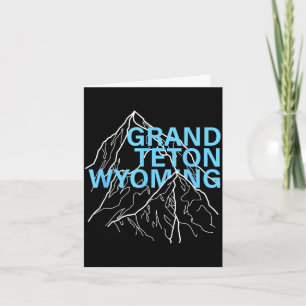 Grand teton mountain peaks wyoming minimalist line card