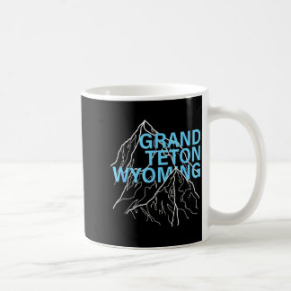 Grand teton mountain peaks wyoming minimalist line coffee mug