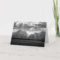 Grand Teton Mountain Range in Black and White
