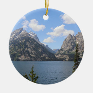 Grand Teton Mountains and Jenny Lake Ceramic Ornament